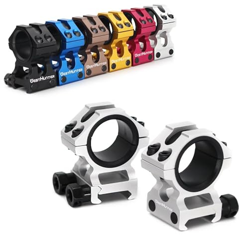 WestHunter Optics Picatinny Scope Rings, 1 Inch 30 mm Tactical Precision Scope Mount | 29 mm Center Height, Silver