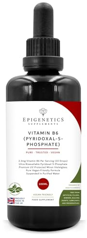 Vitamin B6 Vitamins | P5P Supplement 100ml Liquid Drops | 4 Months Supply, 133 Servings. High Strength Pyridoxal 5 Phosphate 2300mcg | UK Made & Vegan