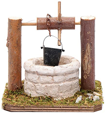 Holyart Miniatur-Verkaufsstände, Häuser und -Brunnen für Krippen: Ziehbrunnen für Krippe 5x10x10cm