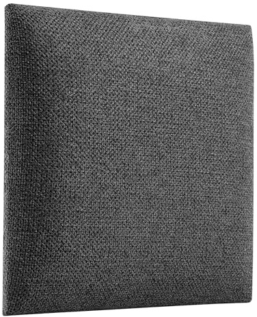 softwalls Stoff Wandpolster & Wandkissen in Schwarz 30 x 30 cm - Modulare Wandpaneele als Bett Kopfteil, Polsterwand & dezente Akustiklösung für Schlafzimmer, Kinderzimmer & Wohnraum