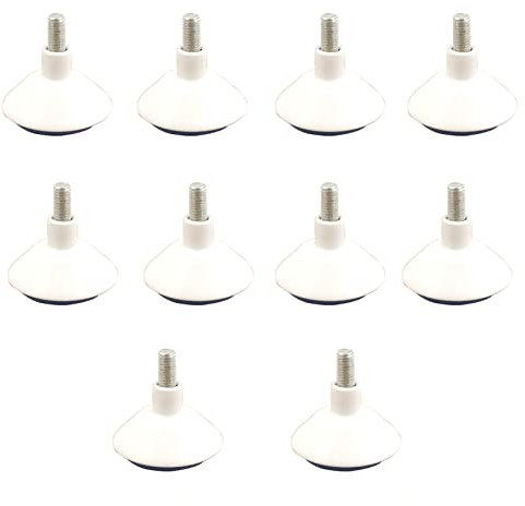 Levelling Feet, M10 Screw On Furniture Glide Leveling Foot Adjustable Levelling Feet Non-Slip Base Ideal for Furniture, Appliances, Equipment,White