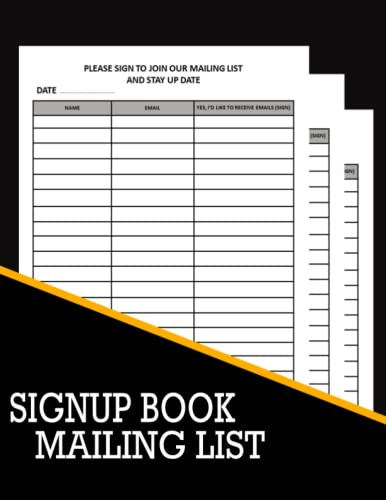 Mailing List Sign-Up Book: Allow people to register for your mailing list with this GDPR compliant opt in email list pad