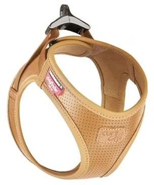 Curli Apple Hundegeschirr aus Leder, Braun/XXS