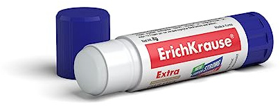 Pegamento marca ERICHKRAUSE modelo Erichkrause Pegamento en Barra Extra - Formula Super Fuerte en Base a PVP - Consumo Economico - Adhesion Rapida y Fiable - Facil de Lavar con Agua - No Toxico - sin