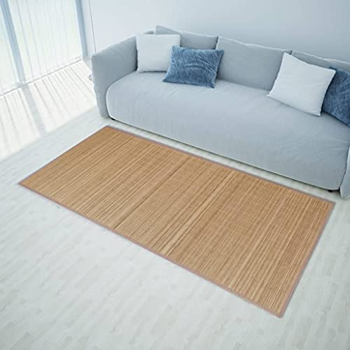 MNISDFL Teppich Flauschig Wohnzimmerteppich Rechteckig Brauner Bambusteppich 150 x 200 cm