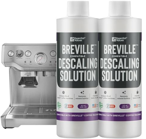 Essential Values Descaling Solution Compatible with Breville - Coffee Pot Cleaner - Descaler Specially Formulated for Breville Coffee Machines - 12 Month Supply, 2-Pack