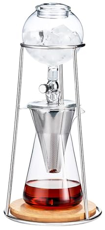 Cafetera De Goteo En Frío Con Tecnología De Goteo Lento, Máquina De Té Helado De 2 a 4 Tazas, Con Tecnología De Goteo Lento, El Tiempo De Extracción Se Puede Ajustar Libremente, Oficina Casa