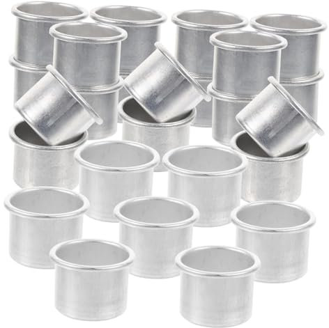 PRETYZOOM 50 Stück Kerzenbecher Aus Metall Kerzen Tropfen Mini-kerzeneinsätze Aus Metall Teelichthalter Selber Machen Bulk-Kerzen Kerzenhalter Aus Holz Konisch Getränkehalter Aluminium