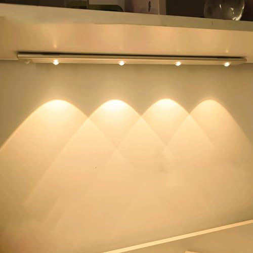 Marhynchus Ultradünne, Verstellbare LED-Schrankleuchte mit Intelligentem Sensorlicht, Wiederaufladbares Kabelloses Nachtlicht, für Schrank, Küche, Schublade, Einstellbare Helligkeit (40 cm)