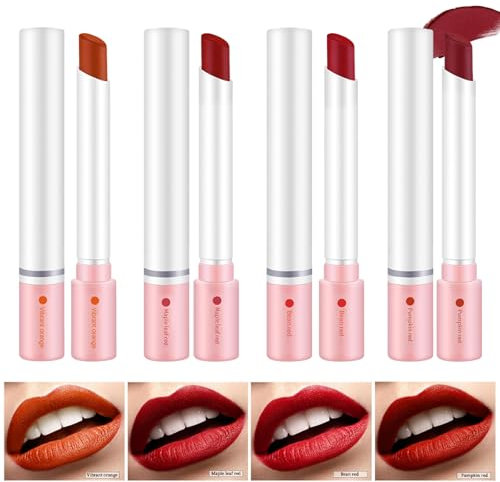 Juego De Lápiz Labial, 4 Pcs Lipgloss Set, Perfilador Labios Permanente Pack, Set De Maquillaje De Lápiz Labial, Mate Lipstick Lipgloss Little Tube Lipstick Para Amigos O Su Madre, Esposa, Novia