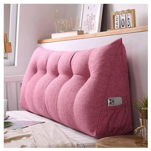 Mosnesrt Kopfende GroßEs RüCkenkissen，Lesekissen FüR Bett Und Sofa， Lesekissen Und RüCkenteil Im Bett 2 In 1 RüCkenlehne Und Kopfkissen Abnehmbar, Waschbar,Beige-60x50x20cm