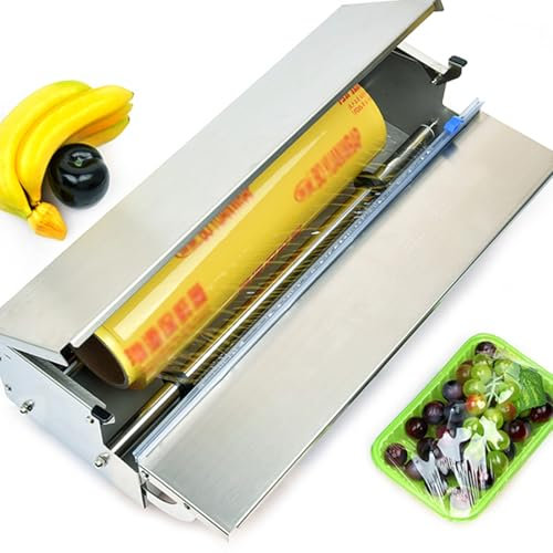 WJYWX Coupe-film étirable en acier inoxydable, distributeur de film étirable, distributeur réutilisable avec coupeur, adapté pour les supermarchés ménagers emballage frais