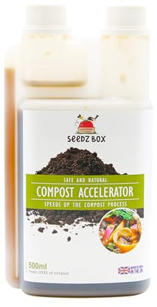 Compost Accelerator Activator 500ml – Increases & Speeds Up Composting for Kitchen & Garden Waste – Makes 2000 Litres of Compost Accelerator - Seedzbox