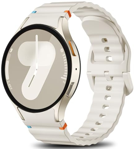 Ynitec Sportarmband Kompatibel med Galaxy Watch 7 Armband 40mm 44mm-No Gap Mjukt silikonarmband för Galaxy Watch 6 5 4 FE, 20mm klockarmband för Galaxy Watch Classic/Pro 47mm 46mm 45mm 43mm 42mm