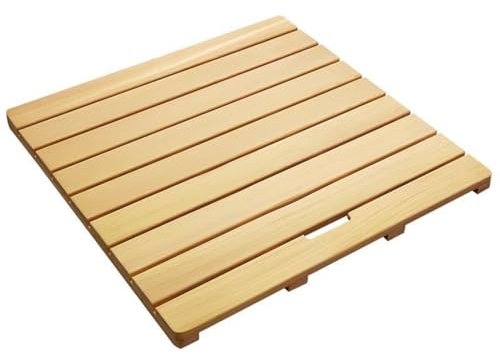 Bambus-Badematte aus Holz mit Anti-Rutsch-Schutz und Gummistopfen, Duschwannenmatte für Badezimmer und Außenbereich (80 x 90 cm)