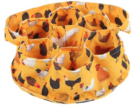 VINTORKY Eiersammelkorb Mit Segeltuch Eierkorb Für Frische Hühnereier Ente Gans Sammelbehälter Großer Tragbarer Eierhalter Für Hausfrau Bauernhof Garten