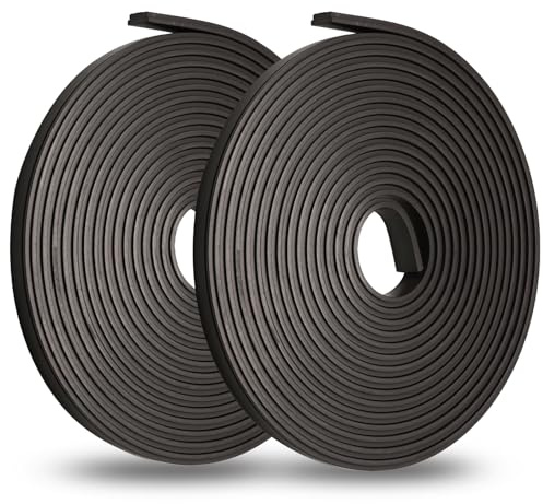 HARSKIYER Bandeau magnétique de remplacement pour porte de douche de 134 pouces, 2 rouleaux de joint magnétique flexible, insert de porte de douche noir long pour portes de douche en verre pivotantes