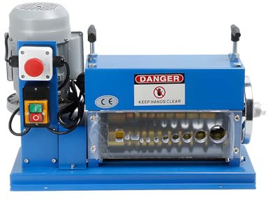 Electric Wire Stripping Machine, 370W Cable Wire Stripper Machine with 11 Channels, Electric Scrap Wire Stripper Machine, Automatic Wire Stripping Tool 65ft per Min, for Recycling Copper Wire