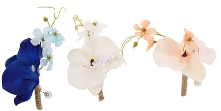 BESTYASH 3 Stück Phalaenopsis-Brosche Orchideen Ansteckblume Kunstblumen Anstecknadel Ansteckblume mit Orchidee Anstecker Orchidee Blumenbrosche aus Stoff Revers-Blumennadel betäuben