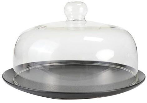 Tapa de microondas de Vidrio borosilicato para Alimentos, Tapa Anti-Salpicaduras para microondas, Campana Multifuncional para Pasteles, con Mango ergonómico, Apta para lavavajillas,25cm