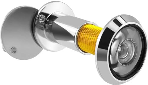 YEDJFFIYO Wide Angle Door Spy Hole, Door Viewer with Privacy Cover, Security Spy Hole for Front Door, Peep Holes for Home, Office, Hotel (Silver)