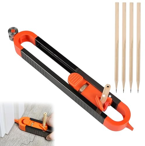 5 Pcs Scribe Tool, Contour Gauge Profile Tool, Multi Functional Scribing Tool with Lock, Woodworking Edge Corner Measuring Duplicator,Used for Laying Floors, Carpets, and Ceramic Tiles