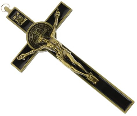 OUNONA Vintage Kruzifix Wanddekoration Aus Zinklegierung 7.6X3.6 Zoll Rustikales Kreuz Ornament Für Büro Und Zuhause Künstlerischer Wandschmuck Katholisches Geschenk