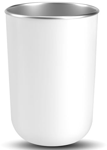 petnais Stainless Steel Mouth wash Cup 12 oz Toothbrush Cup Stainless Steel Small Children Cups for Home，BPA-Free Insulated Tumbler for Home & Outdoor Activities drinking cup (gray white)