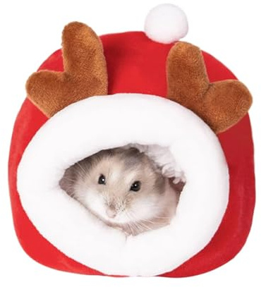 OIXYEY Meerschweinchen Bett Kuschelhöhle -Kleintierhöhle Für Chinchilla, Igel, Meerschweinchen, Käfigzubehör, Spielzeug, Für Bartagame, Hamster, Frettchen, Ratte,Weihnachtsgeschenke