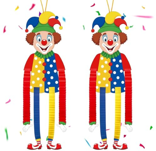 OIXYEY 2 Piezas Decoracion Carnaval, Pancarta Payaso, Decoracion Circo, Decoración Pared Fiesta Circo Carnaval, Adorno Colgante Puerta Pared Circo, Para Niños Cumpleaños Fiestas Temáticas