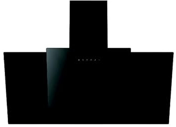 Cookology Essentials 90cm Extractor Hood - 594 m³/h Air Flow - Angled Chimney Cooker Wall Mounted - 3 Speeds - 2 LED Lights - Energy Rating A - Grease Filter - Black
