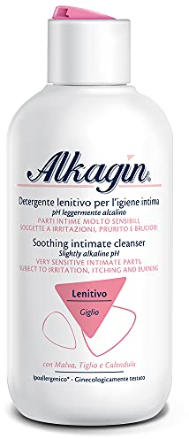 Alkagin Detergente Lenitivo per l'igiene intima a base di Malva, Tiglio e Calendula, pH leggermente alcalino, Formato 400ml