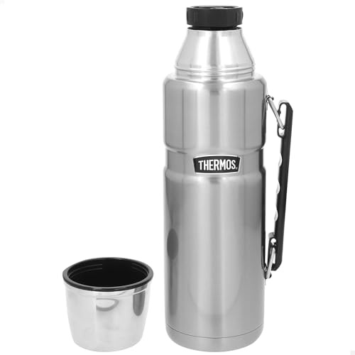 Thermos Botella térmica, 1,2 litros, 13x9x32 cm, Acero Inoxidable, Calor y frío 24 Horas, Tapa de Rosca con Vaso, Aislamiento Doble Pared, Botellas Termo