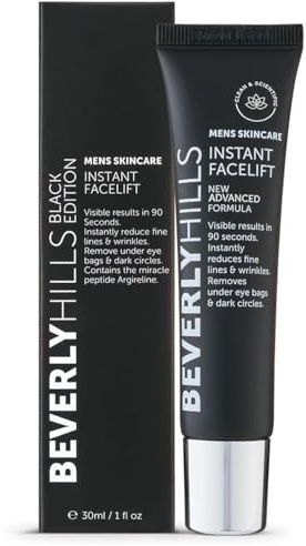 Beverly Hills Mens Instant Facelift and Eye Serum Treatment for Dark Circles, Puffy Eyes, and Wrinkles