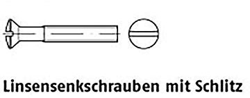 Linsensenkschrauben ISO 2010 4.8 M 4 x 16 VE=S 2000 Stück
