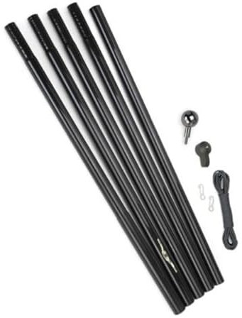 Fairybell Teilbarer Aluminium-Fahnenmast - 8 Meter - Schwarz