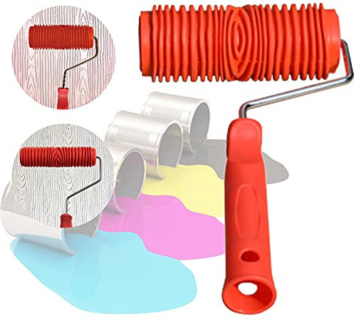 DIY Imitation Wood Graining Tool Wood Grain Roller Grain Painting Tool Set Wood Grain Pattern Rubber DIY Wall Decoration Graining Painting Tool
