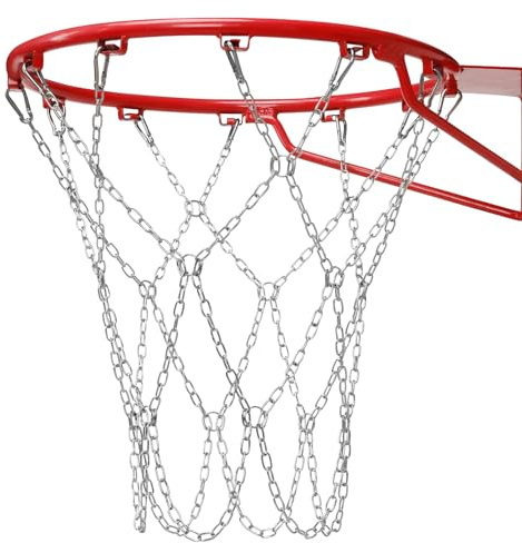 Dakzhou Basketball Net, Stainless Steel Braided Chain Heavy Duty, Standard Basketball Net (12 Links), Quick Installation. Suitable for Indoor and Outdoor Climates
