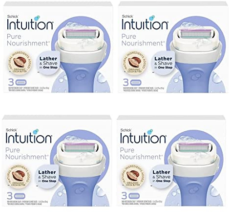 Schick Intuition Pure Nourishment with Organic Cocoa Butter 12 Cartridge Women's Razor Refills
