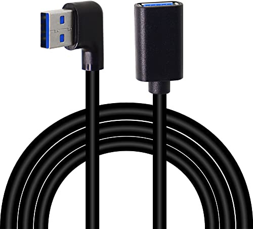 GELRHONR Rechtwinkliges USB 3.0 Verlängerungskabel, Super Speed 90 Grad USB3.0 A Stecker auf Buchse Superschnelles 5 Gbps Datenkabel für Laptop USB Disk Maus Festplatte-Schwarz 3.3Ft/1M