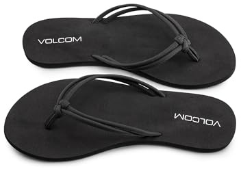 Volcom Women’s Forever and Ever Sandals – Lightweight Thong Sandal for Everyday Summer Wear, Black Out, 7