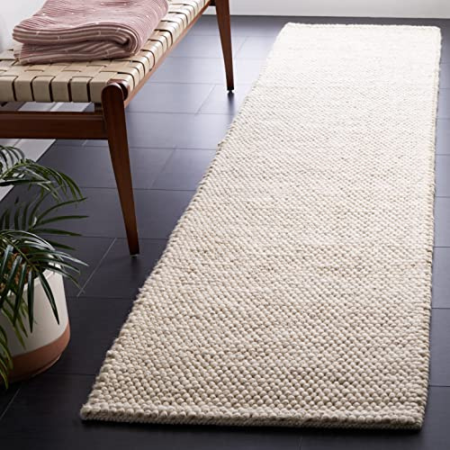 SAFAVIEH Natura Collection Runner Rug - 2'3 x 7', Beige & Ivory, Handmade Wool Blend, Textured Design, Ideal for Living Room, Bedroom, Dining Space (NAT425B)