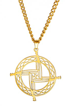 EUEAVAN Collar de cruz de Santa Brígida con colgante de cruz celta irlandesa tradicional amuleto cristiano pagano joyería religiosa regalo para mujer hombre