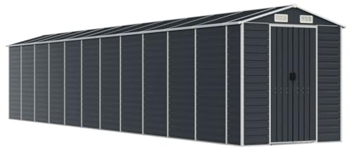 prissent Metall Gerätehaus 191x980x198 cmGeräteschuppen mit Schiebetür Geräteschrank Fahrradunterstand Blechhütte Metallschrank Outdoor Anthrazit