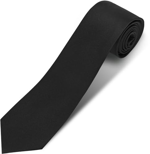 Puistr Men's Ties Solid Pure Color 3.15 (8CM) Necktie Plain Formal Business Wedding Black Ties For Men