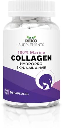 Collagen Supplements for Women Type 1 Hydrolysed Marine Collagen Peptides with Vitamin E C Iodine Zinc Copper B7 B2 90 Capsules High Strength hyaluronic Acid Supplements Biotin Tablets