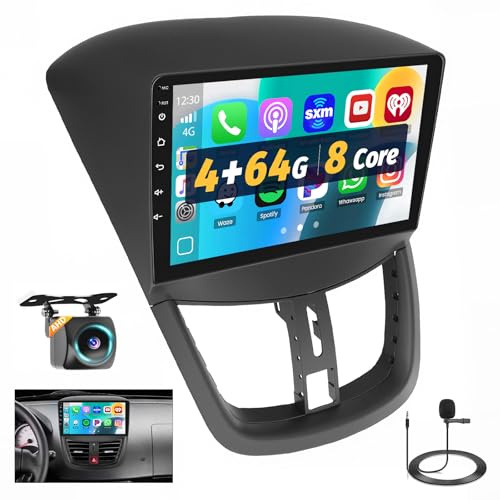 Inefala 4+64G 9'' Android 15 Radio pour Peugeot 207 207 CC 2006-2015 | Autoradio avec CarPlay sans Fil et Android Autoradio, Navigation GPS, Caméra Arrière AHD, FM/RDS, Bluetooth
