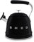 Smeg WKF01BL Whistling Kettle for Hobs, Stainless Steel, 2.3 liters, Black