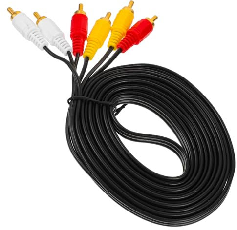 SWOOMEY 3m Video Stereo Maschio-maschio Connettori Rca Per Audio e Video Realizzato in Pvc e Rame Per Trasmissione Stabile e Metri