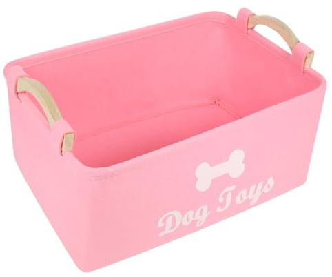 SEWOART Boîte Panier pour chien table de toilettage pour chien Chiens panier à linge caisse rangement coffres à jouets pour animaux de compagnie bac à jouets pour chien feutre rose